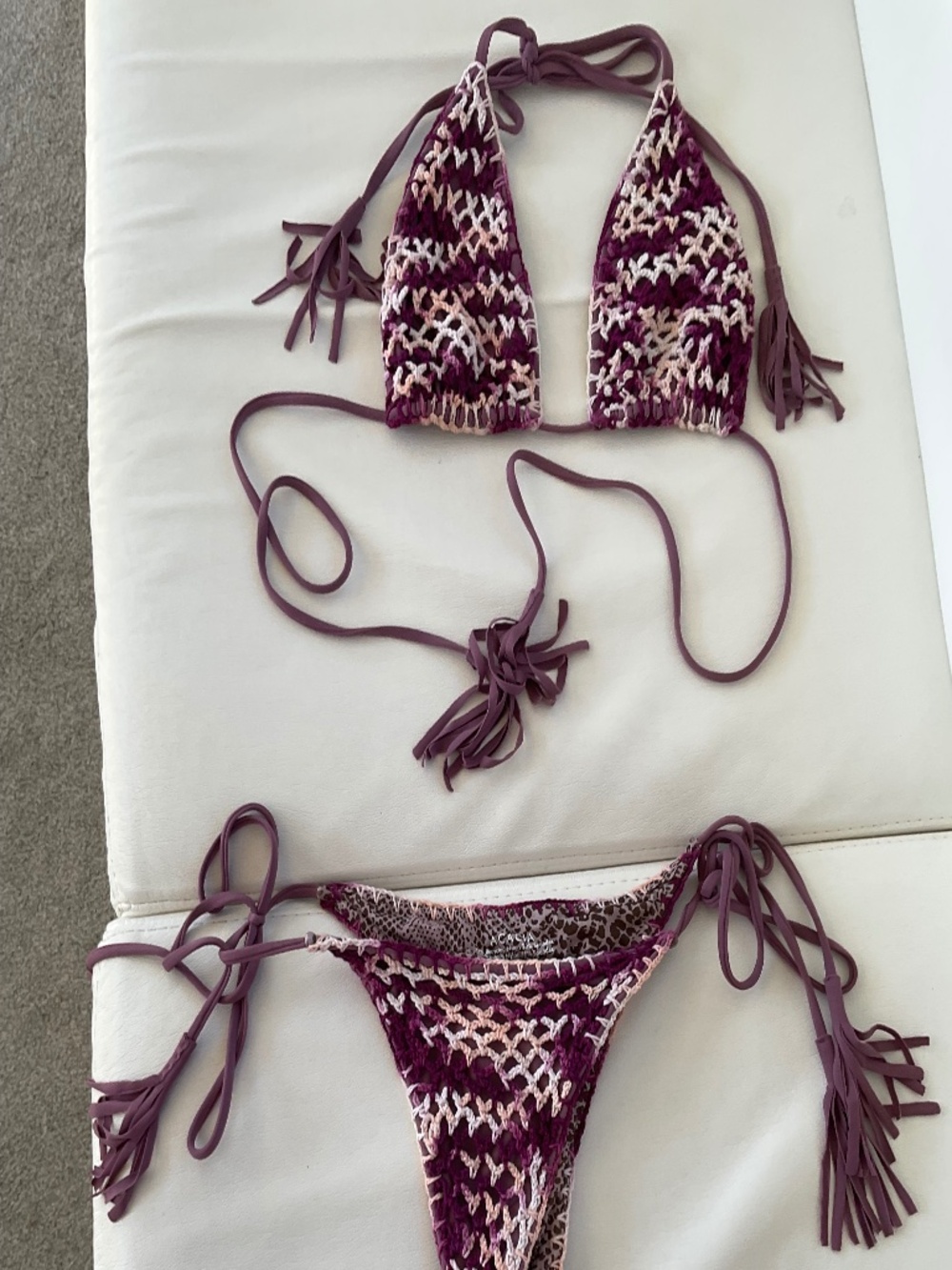 Acacia crochet bikini and matching coverup